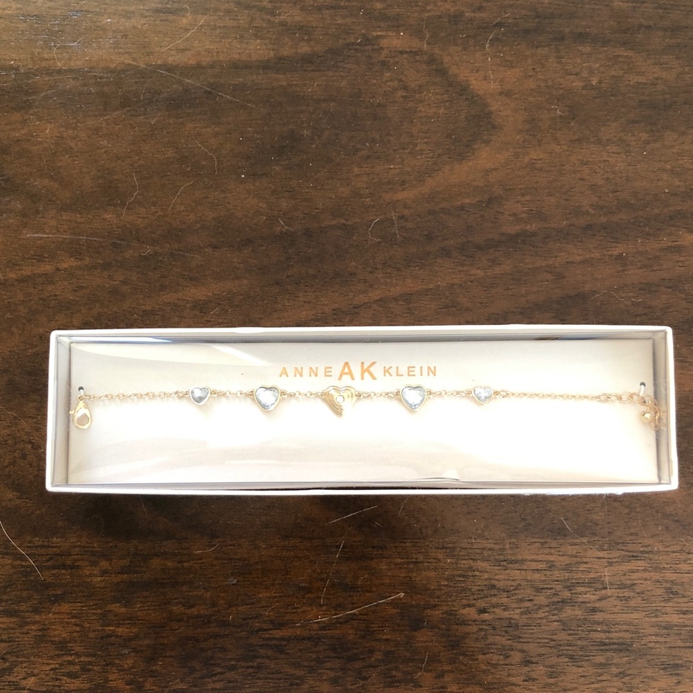 Anne Klein Gold Heart Charm Bracelet, New with Tags!